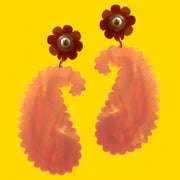 Paisley Earrings in Orange